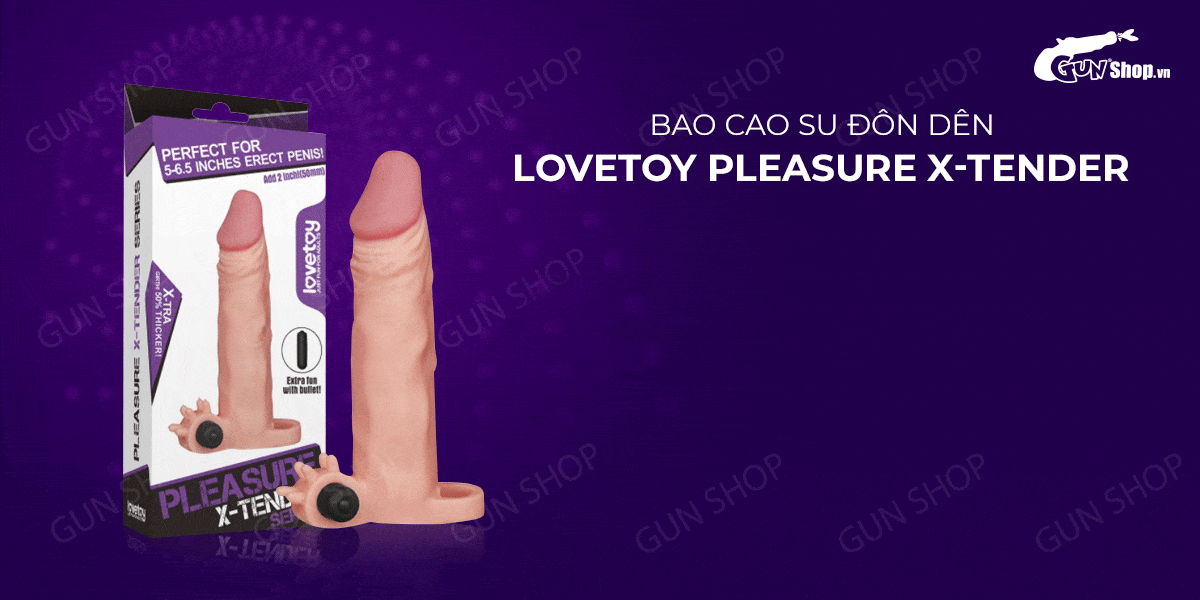 Lovetoy Pleasure X-Tender 2 Inch Vibrating Penis Sleeve