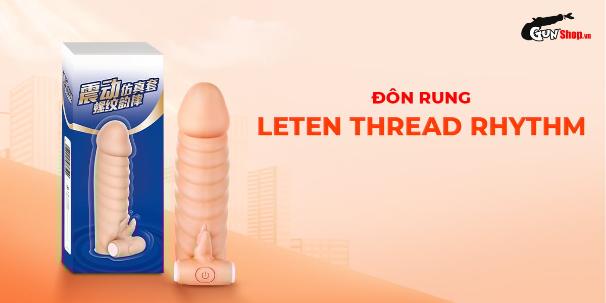 Leten Thread Rhythm Textured Condom - Strong Vibration Effects