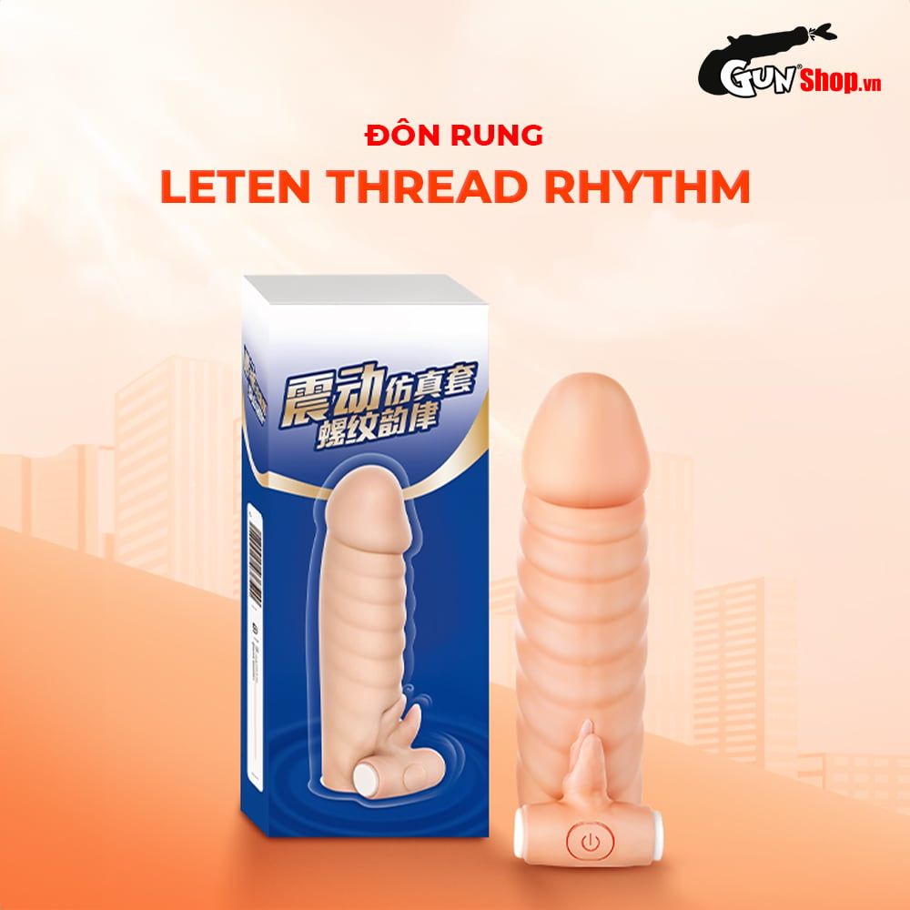 Bao cao su đôn rên rung Leten Thread Rhythm gân nổi kích thích