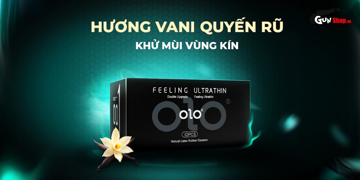 OLO 0.01 Black Vanilla Scent Ultra-Thin Condom 10 Pack
