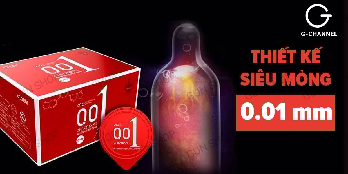 OLO Red 0.01 Ultra Thin Warm Condoms 10pcs