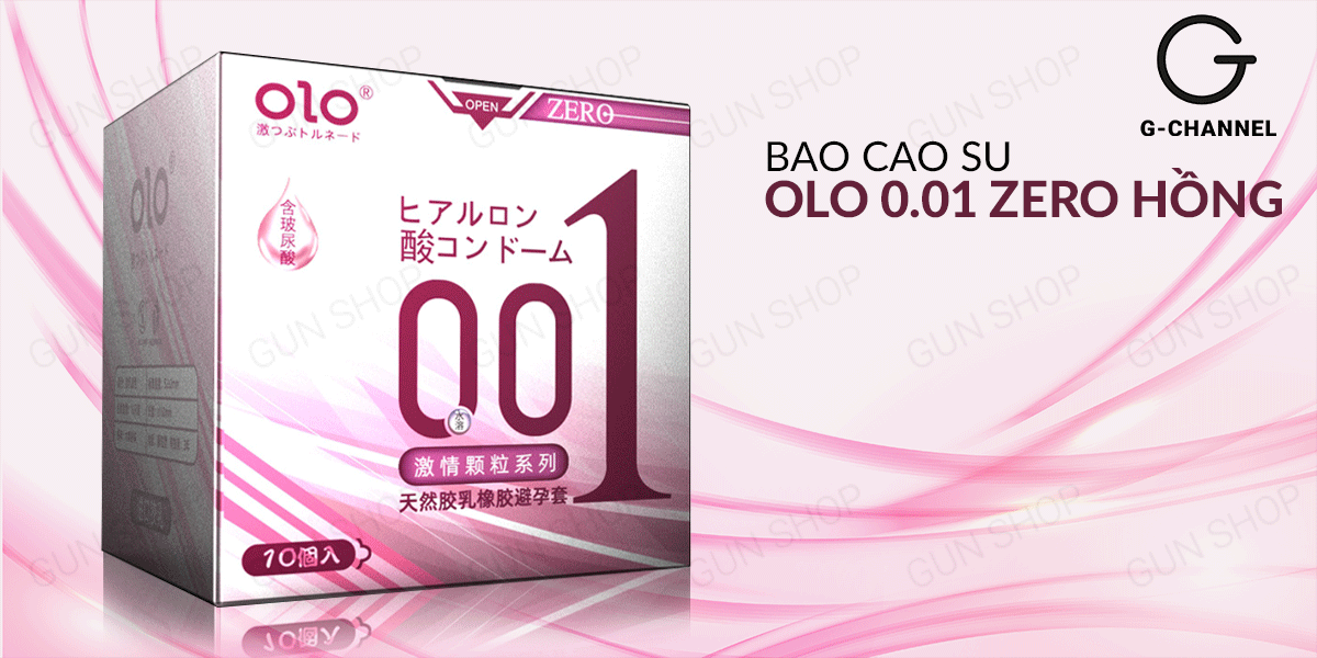 OLO 0.01 Pink Ultra Thin Textured Condom 10pcs Enhanced Pleasure