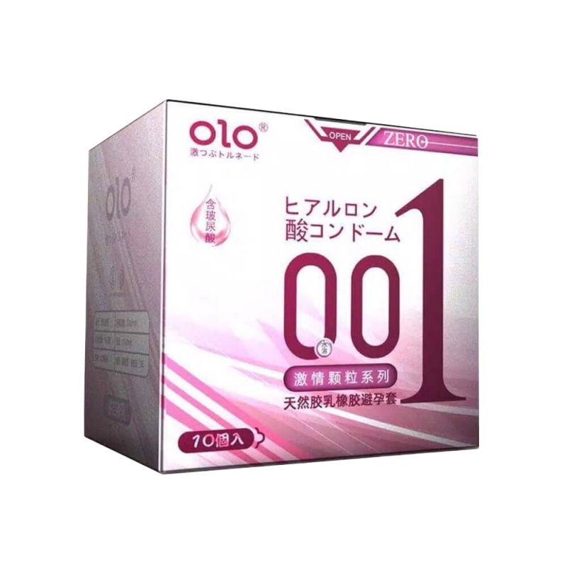  Đại lý Bao cao su OLO 0.01 Zero Hồng - Siêu mỏng có hạt nhiều gel bôi trơn - Hộp 10 cái  hàng xách tay 
