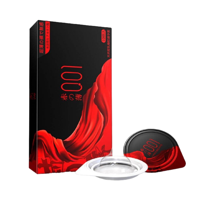  Giá sỉ Bao cao su OLO 0.01 Đỏ đen - Siêu mỏng nóng ấm - Hộp 10 cái  cao cấp 