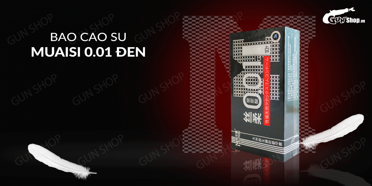 Muaisi 0.01mm Ultra Thin Black Elastic Condoms 10pcs