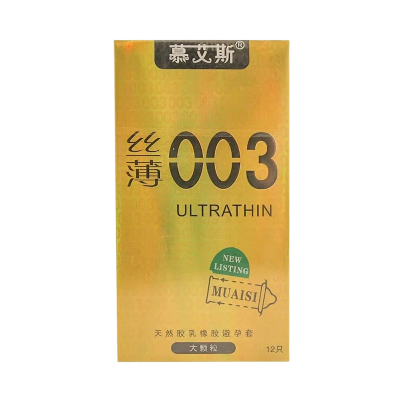  Mua Bao cao su Muaisi 0.03 Ultrathin Vàng - Siêu mỏng có hạt - Hộp 12 cái  giá tốt 