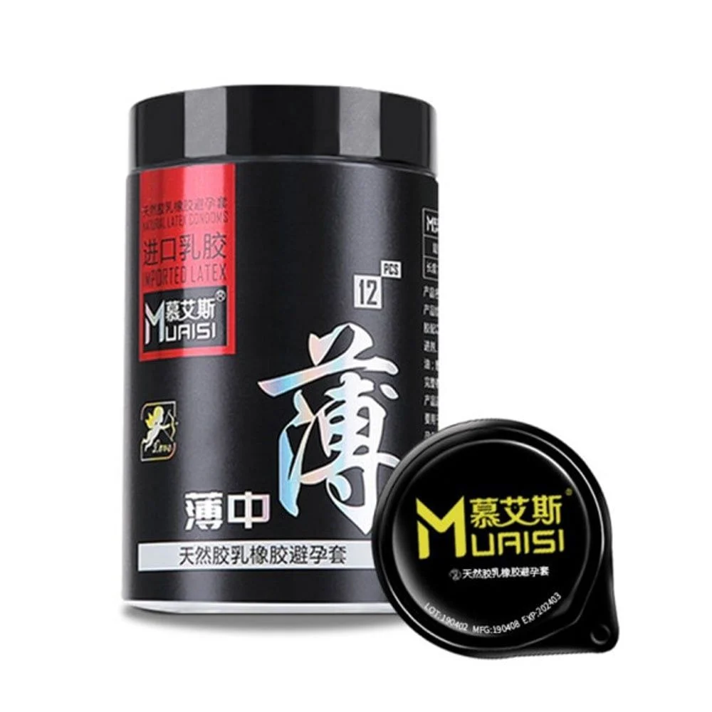 Bao Cao Su Muaisi Latex Black Mỏng Mịn Hộp 12 Cái An Toàn 