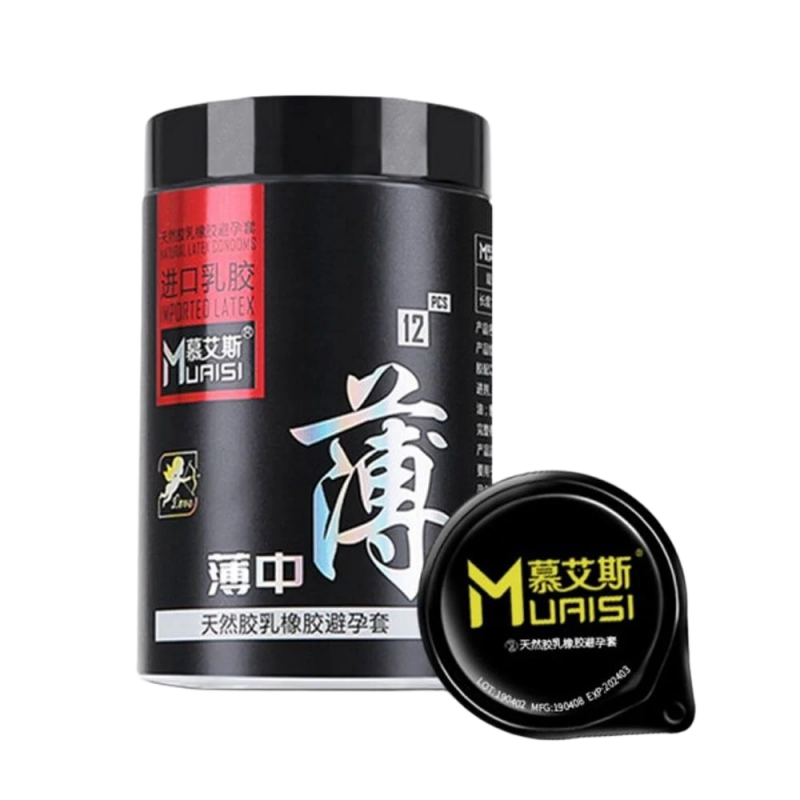  Phân phối Bao cao su Muaisi Imported Latex Black - Mỏng mịn - Hộp 12 cái  loại tốt 