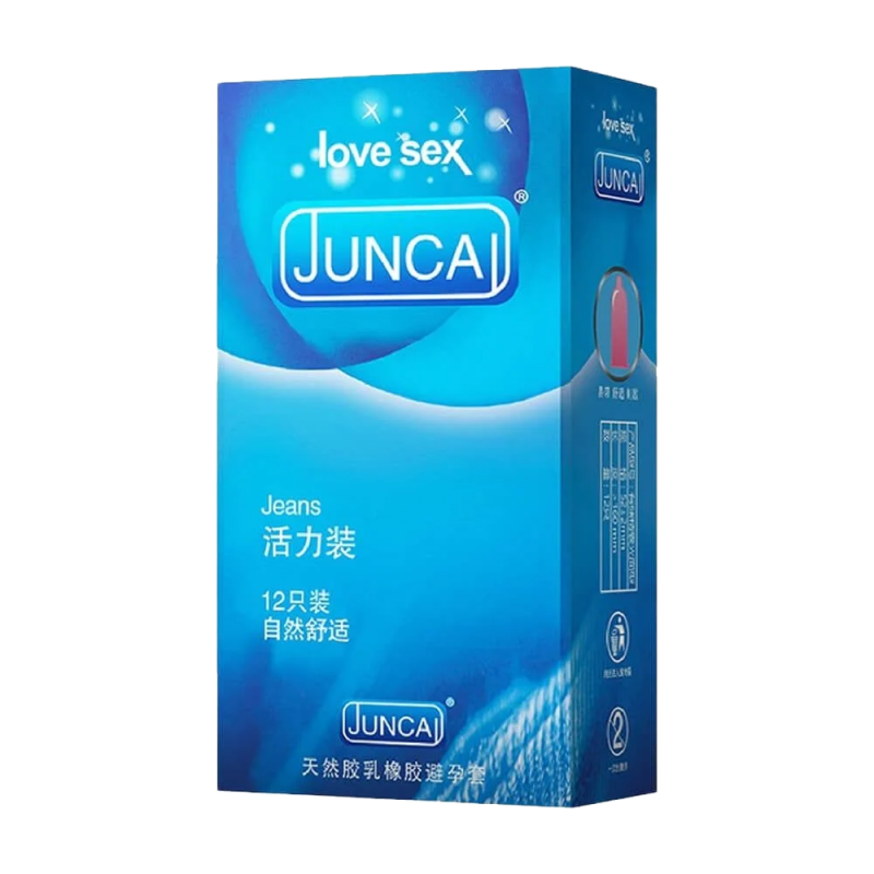  Giá sỉ Bao cao su Juncai Jeans - Siêu mỏng nhiều gel bôi trơn - Hộp 12 cái  cao cấp 