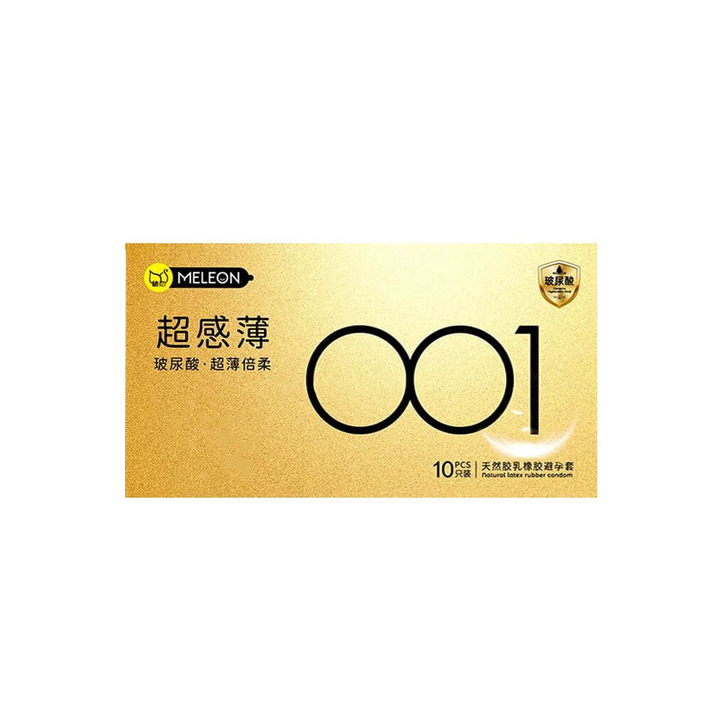 Bao cao su Meleon 001 Gold siêu mỏng mềm mại hộp 10 cái 