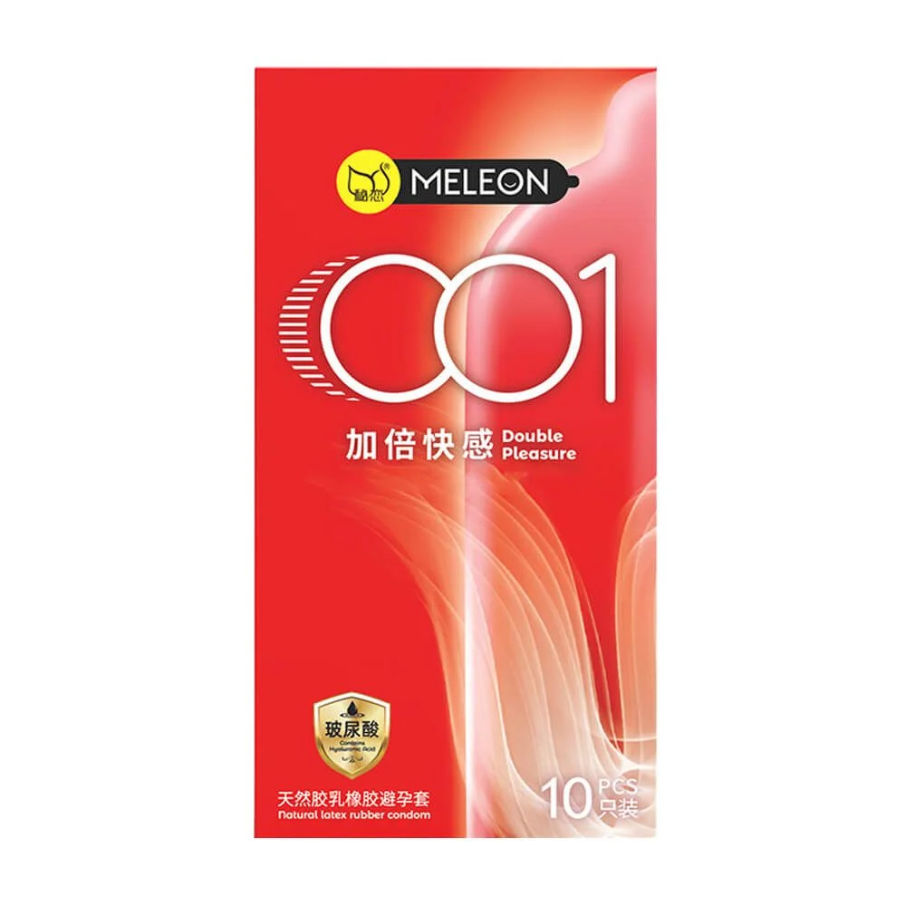 Bao cao su Meleon 001 Double Pleasure siêu mỏng gel bôi trơn nhiều 