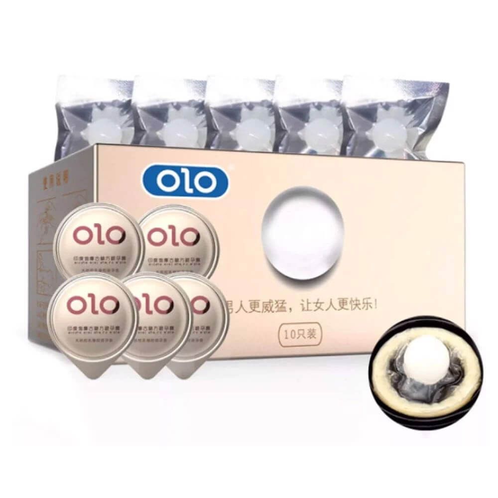 Bao cao su OLO 0.01 trắng có bi siêu mỏng tăng kích thước 