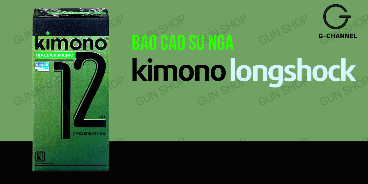 Bao cao su Kimono Long Shock siêu mỏng 0.03mm kéo dài thời gian hộp 12 cái