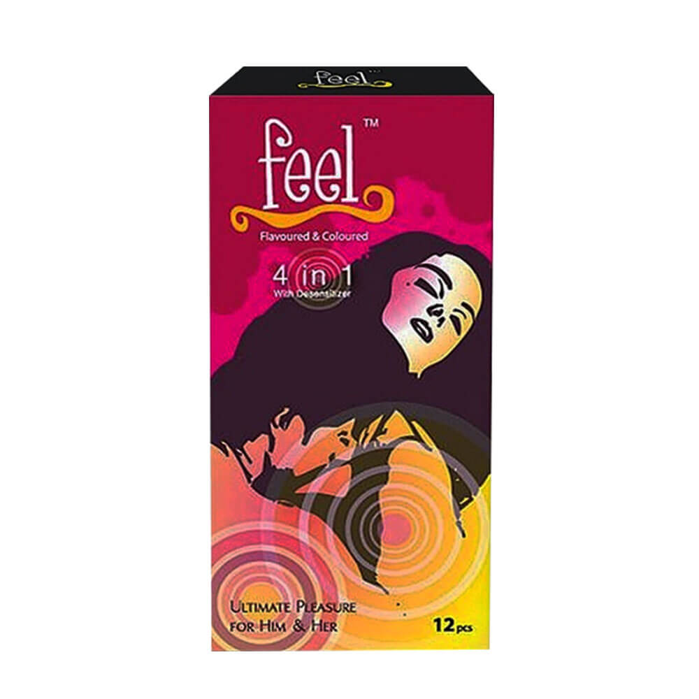 Bao cao su Feel Euphoria 4in1 kéo dài thời gian hộp 12 cái 