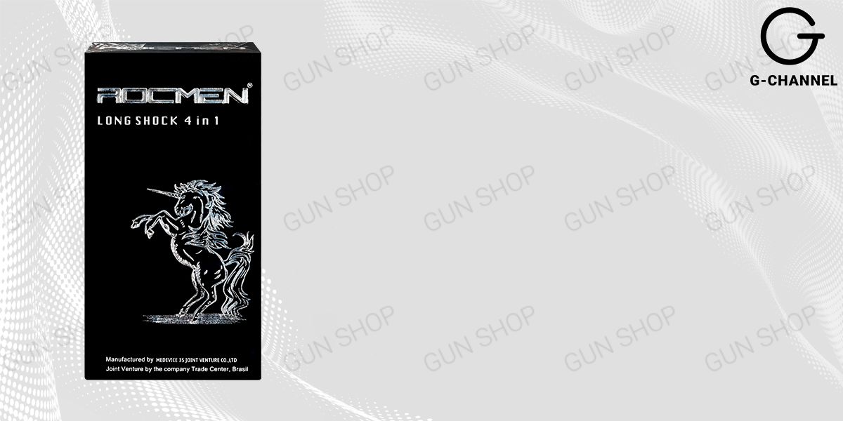 Bao cao su Rocmen Long Shock kéo dài thời gian hộp 12 cái Brazil