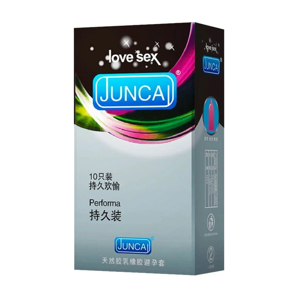 Bao cao su Juncai Performa kéo dài thời gian, hộp 10 cái, chất lượng cao 