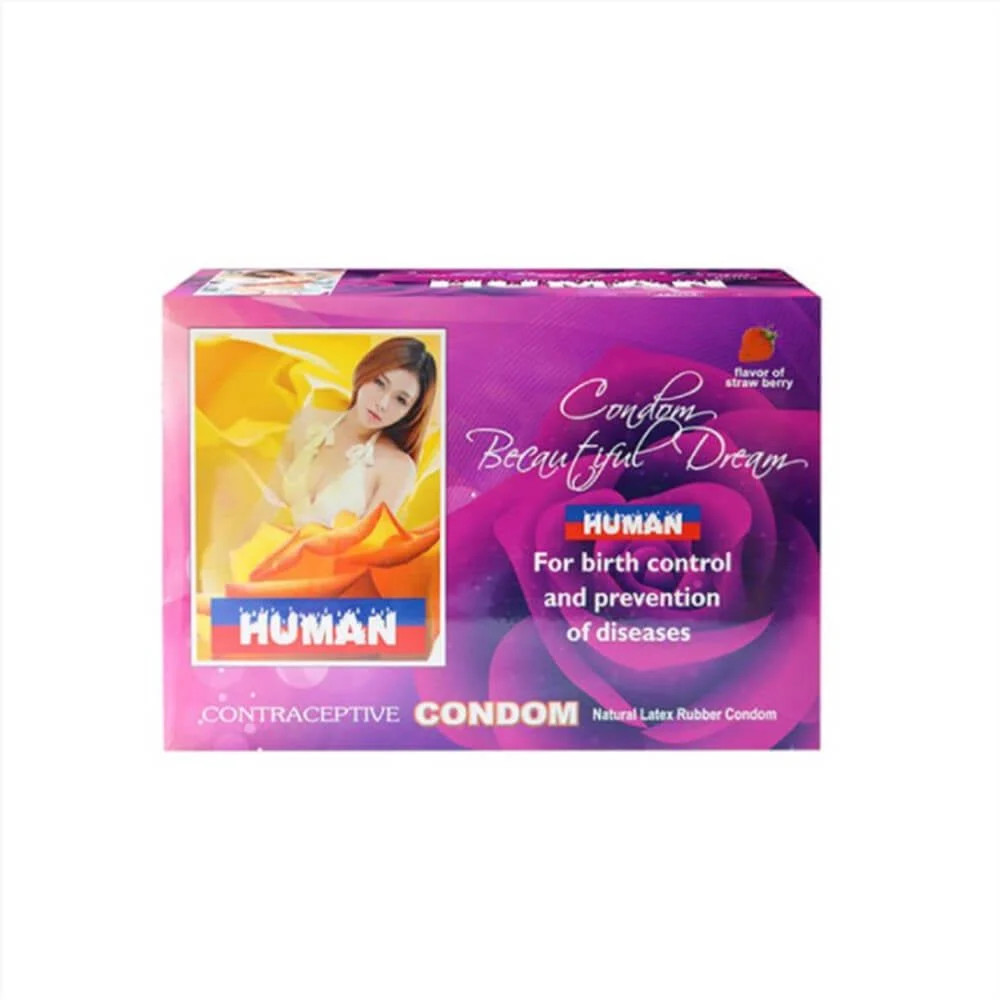 Bao cao su Human hương dâu điểm nổi siêu mượt kích thích nhẹ nhàng 