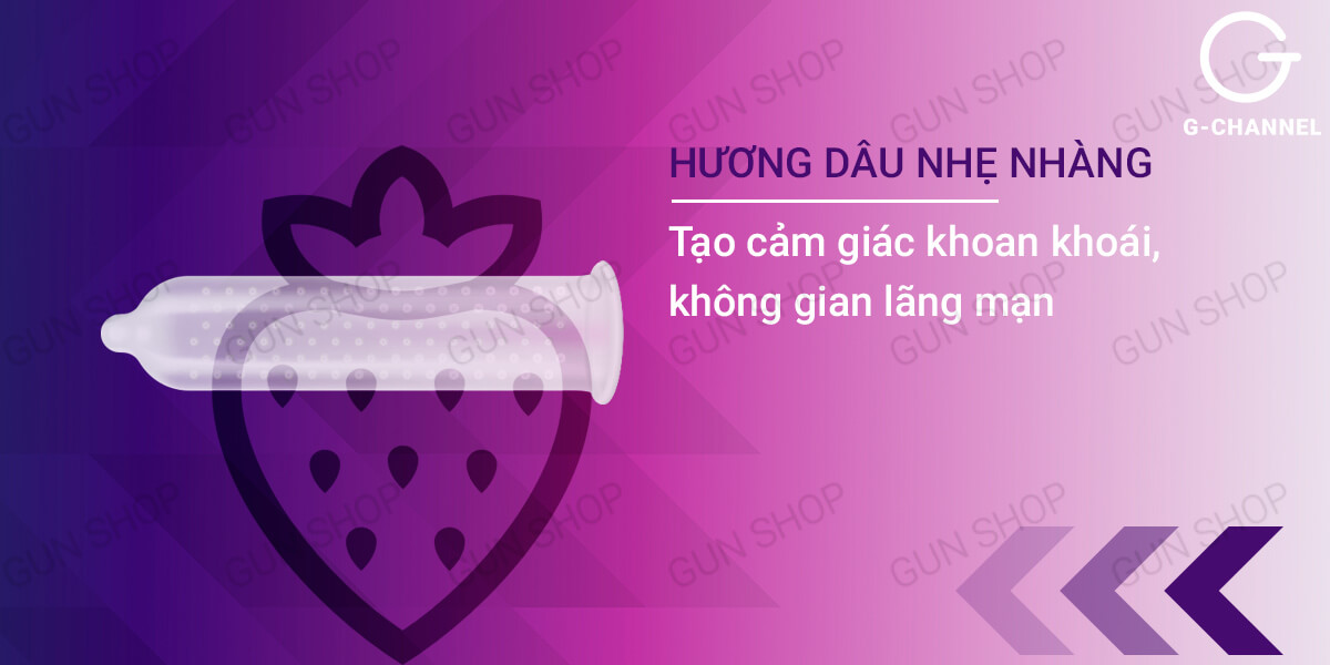 Bao cao su Human điểm nổi hương dâu ngọt ngào hộp 120 cái