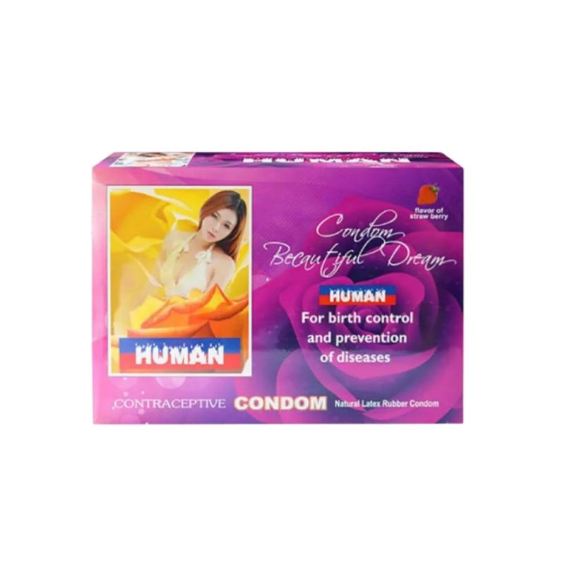  Shop bán Bao cao su Human - Hương dâu điểm nổi - Hộp 120 cái  hàng mới về 
