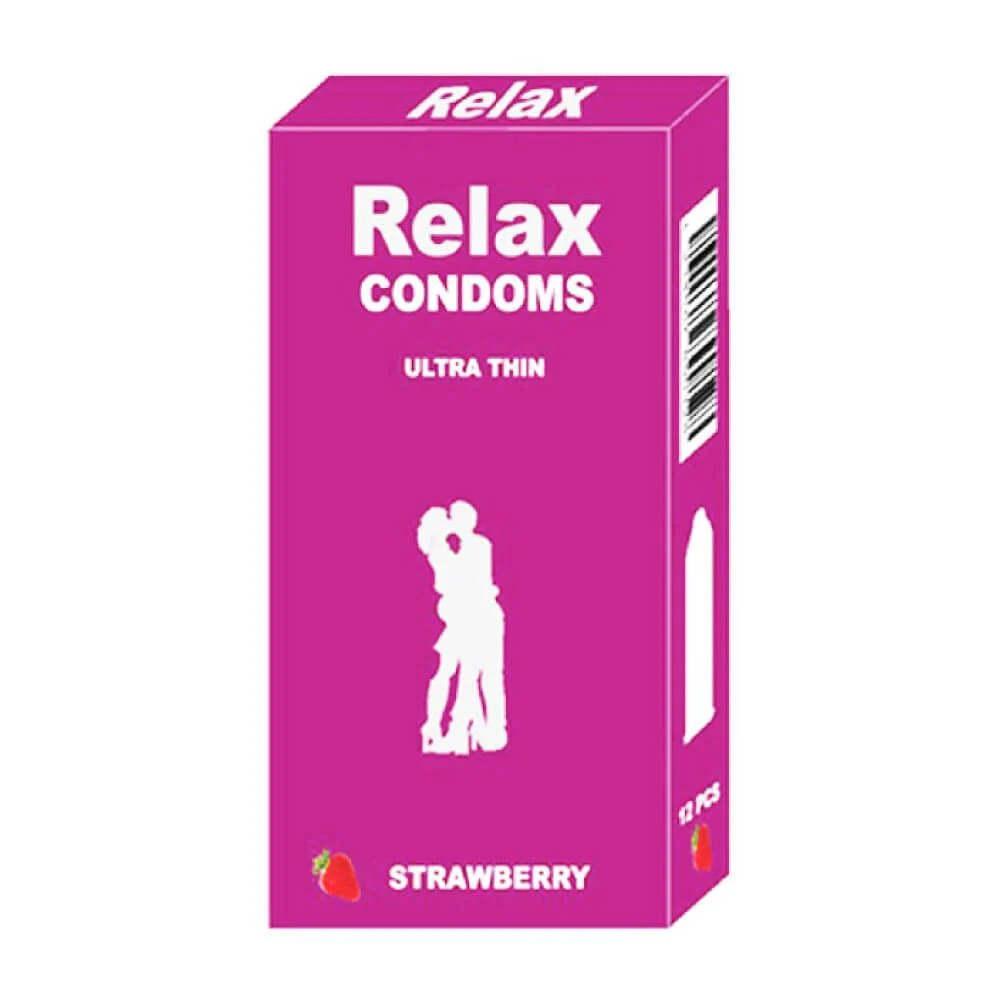 Bao Cao Su Relax Hương Dâu Siêu Mỏng Tạo Cảm Giác Tự Nhiên Hộp 12 Cái 