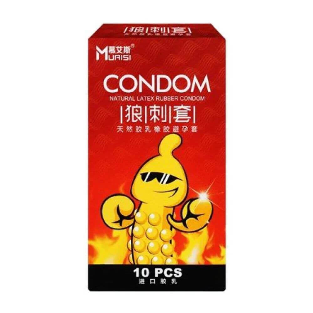 Bao cao su Muaisi Hot siêu điểm nổi nóng ấm hộp 10 cái 