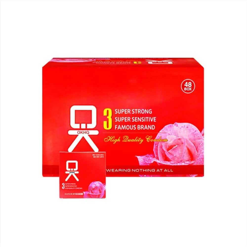 Bao cao su OKHQ không mùi hộp 144 cái siêu mỏng an toàn 