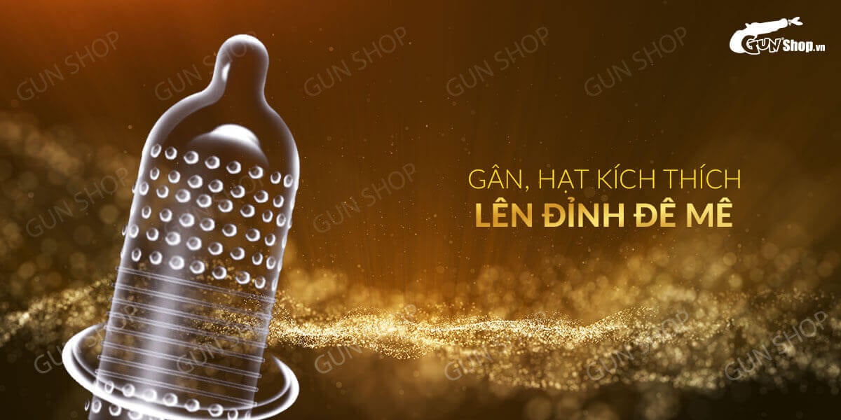  Đại lý Bao cao su OLO 0.01 Zero Vàng - Siêu mỏng gân và hạt - Hộp 10 cái cao cấp