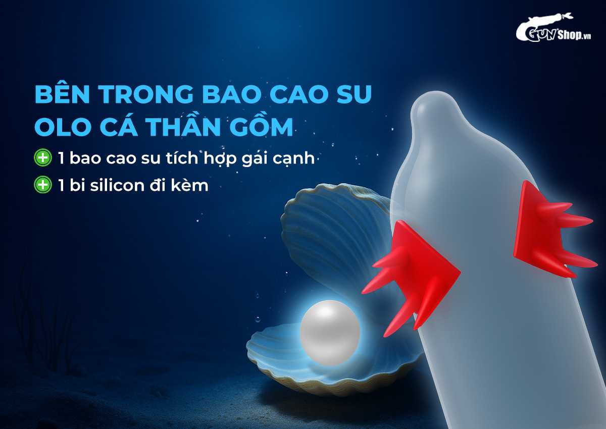  Nơi bán Bao cao su OLO Cá thần - Gai cạnh - Hộp 1 cái + 1 bi silicon chính hãng