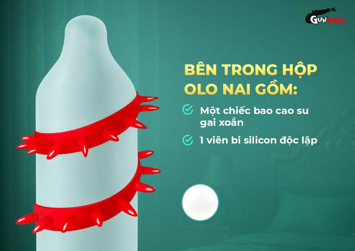 Giá sỉ Bao cao su OLO Kỳ lân - Gai xoắn - Hộp 1 cái + 1 bi silicon nhập khẩu Giá sỉ Bao cao su OLO Kỳ lân - Gai xoắn - Hộp 1 cái + 1 bi silicon nhập khẩu