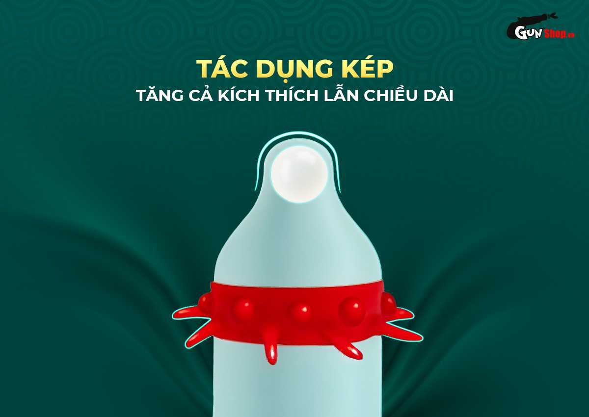  Bán Bao cao su OLO Rồng vàng - Gai bi vòng - Hộp 1 cái + 1 bi silicon nhập khẩu