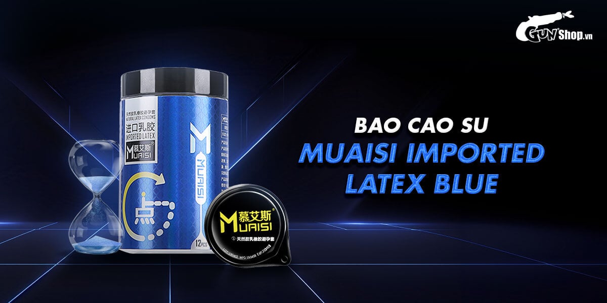 Muaisi Premium Imported Blue Latex Condoms Box of 12
