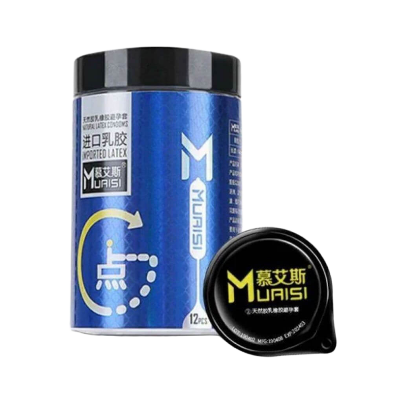  Phân phối Bao cao su Muaisi Imported Latex Blue - Có hạt - Hộp 12 cái  hàng xách tay 