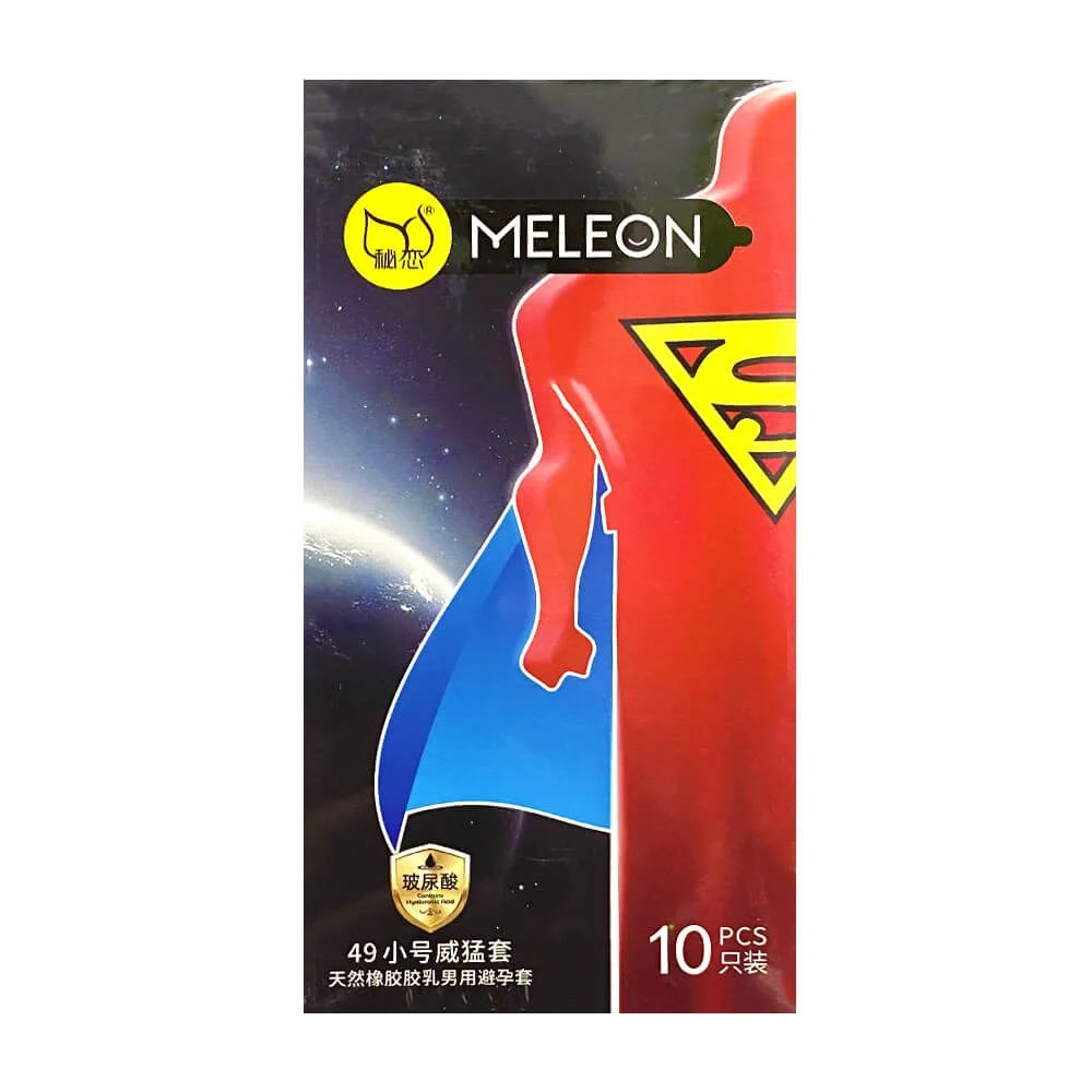 Bao cao su Meleon Supermen 49mm gel bôi trơn HA tăng khoái cảm 