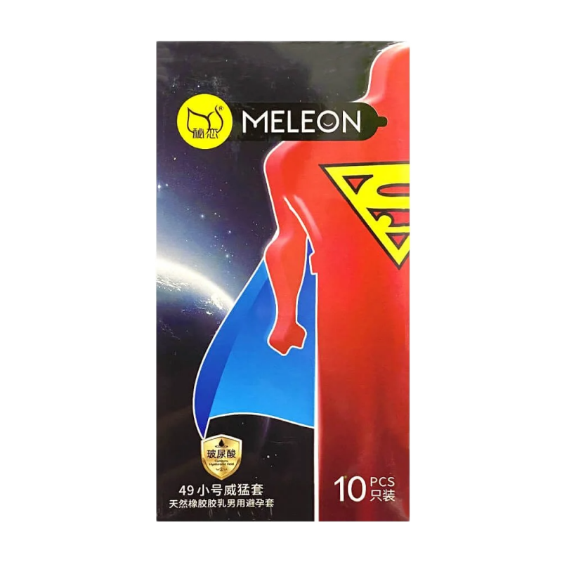  Bỏ sỉ Bao cao su Meleon Supermen - 49mm nhiều gel bôi trơn HA - Hộp 10 cái  hàng xách tay 