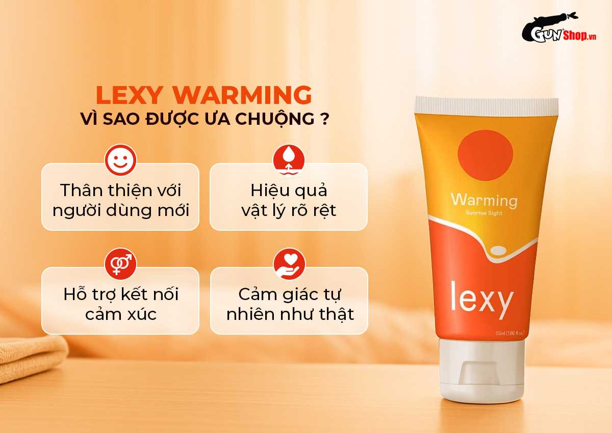 Gel bôi trơn ấm nóng Lexy Warming 55ml tạo cảm giác dịu nhẹ
