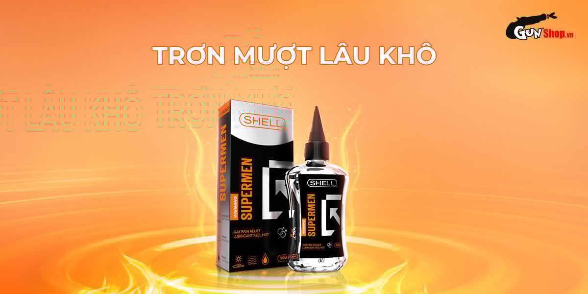 Gel bôi trơn ấm nóng Shell Supermen 90ml - Hậu môn an toàn, tăng khoái cảm