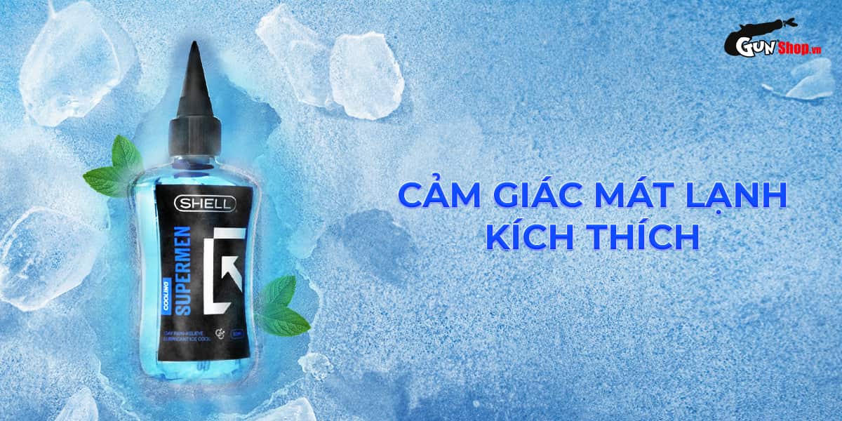 Gel bôi trơn hậu môn Shell Supermen Cooling mát lạnh giảm đau rát khi quan hệ