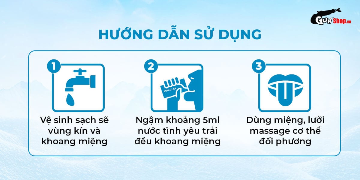 Gel bôi trơn BJ bạc hà Xun Z Lan Kiss Cool 10ml thơm mát kích thích