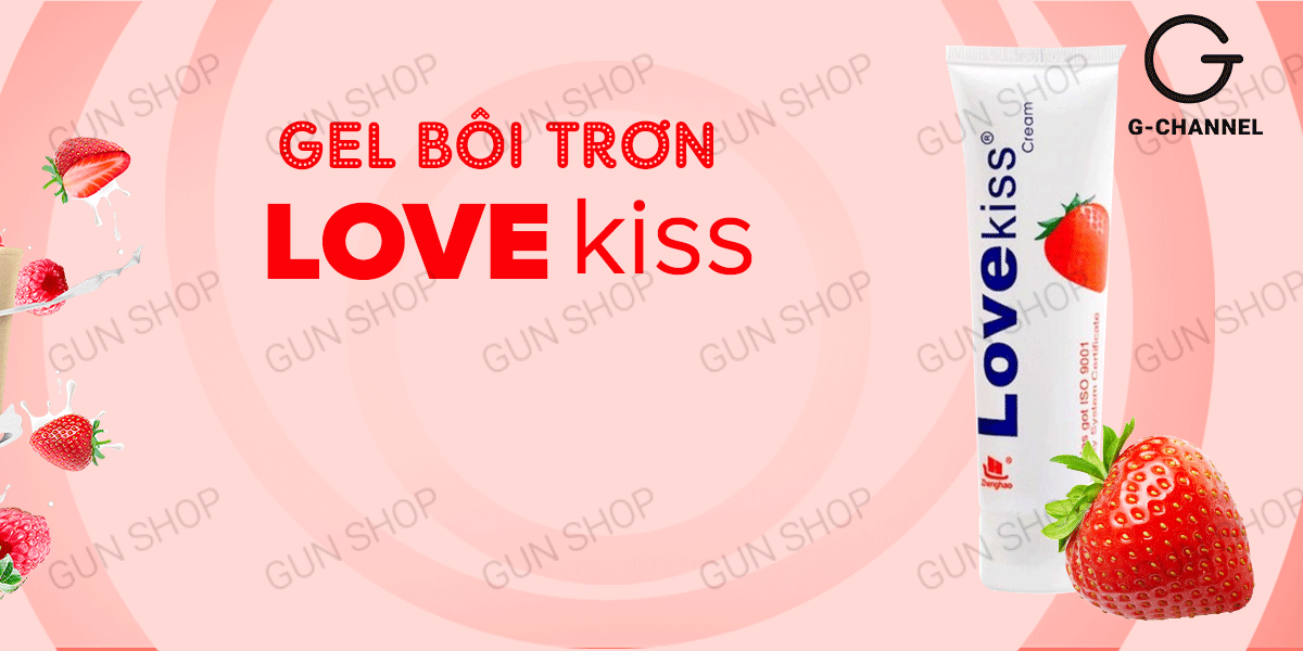 Gel bôi trơn Love Kiss hương dâu 100ml tăng khoái cảm dễ chịu