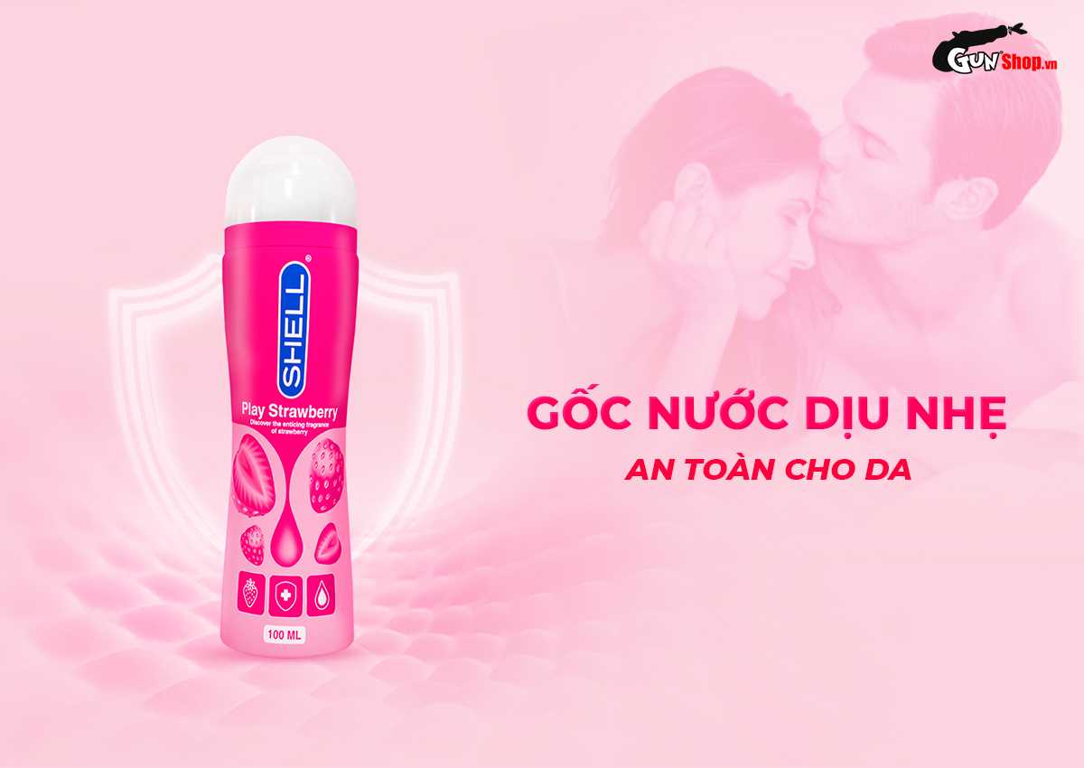 Gel bôi trơn hương dâu Shell Play 100ml an toàn mượt mà yêu say