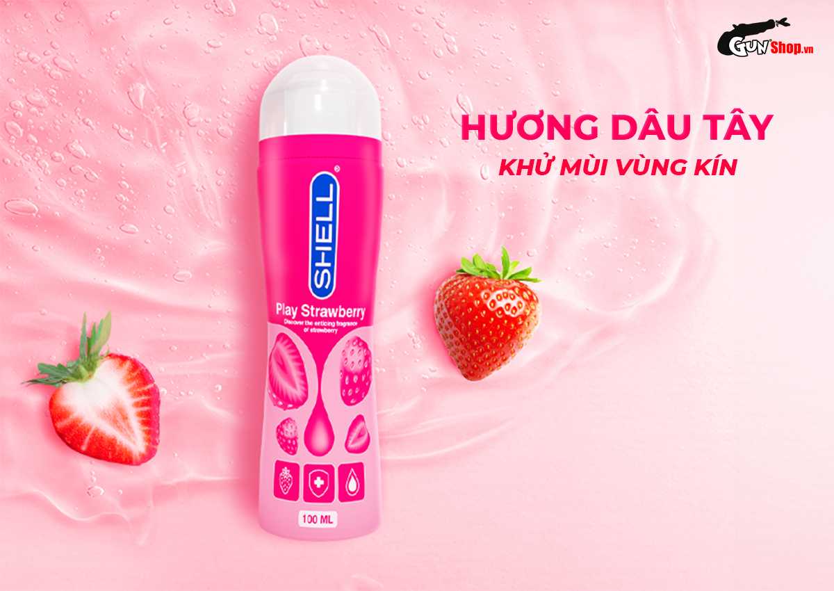 Gel bôi trơn hương dâu Shell Play 100ml an toàn mượt mà yêu say