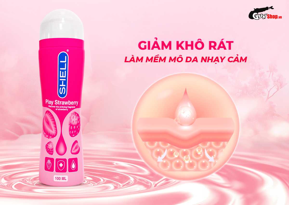 Gel bôi trơn hương dâu Shell Play 100ml an toàn mượt mà yêu say