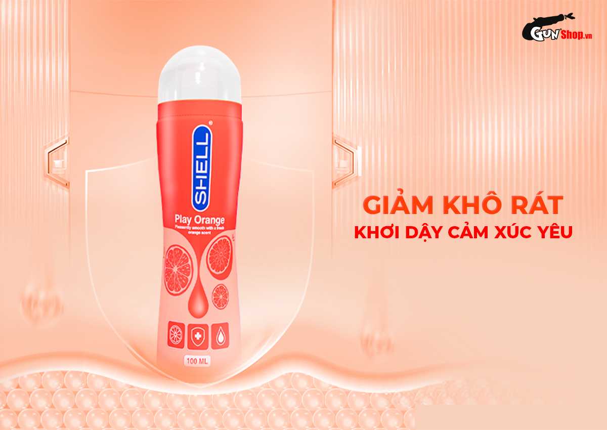Gel bôi trơn Shell Play Orange gốc nước hương cam dịu nhẹ