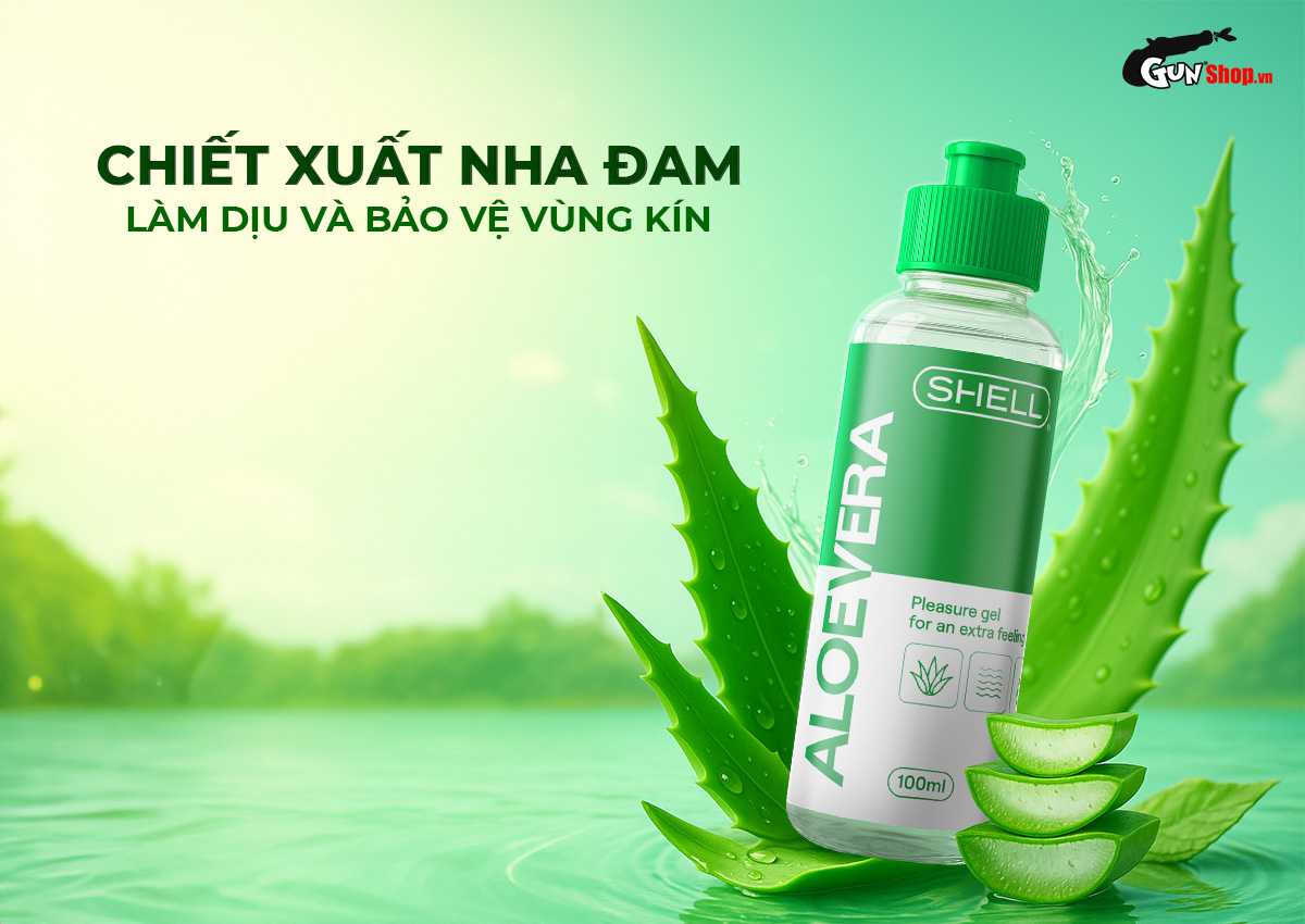  Nhập sỉ Gel bôi trơn tinh chất lô hội Shell Aloe Vera - Chai 100ml hàng xách tay