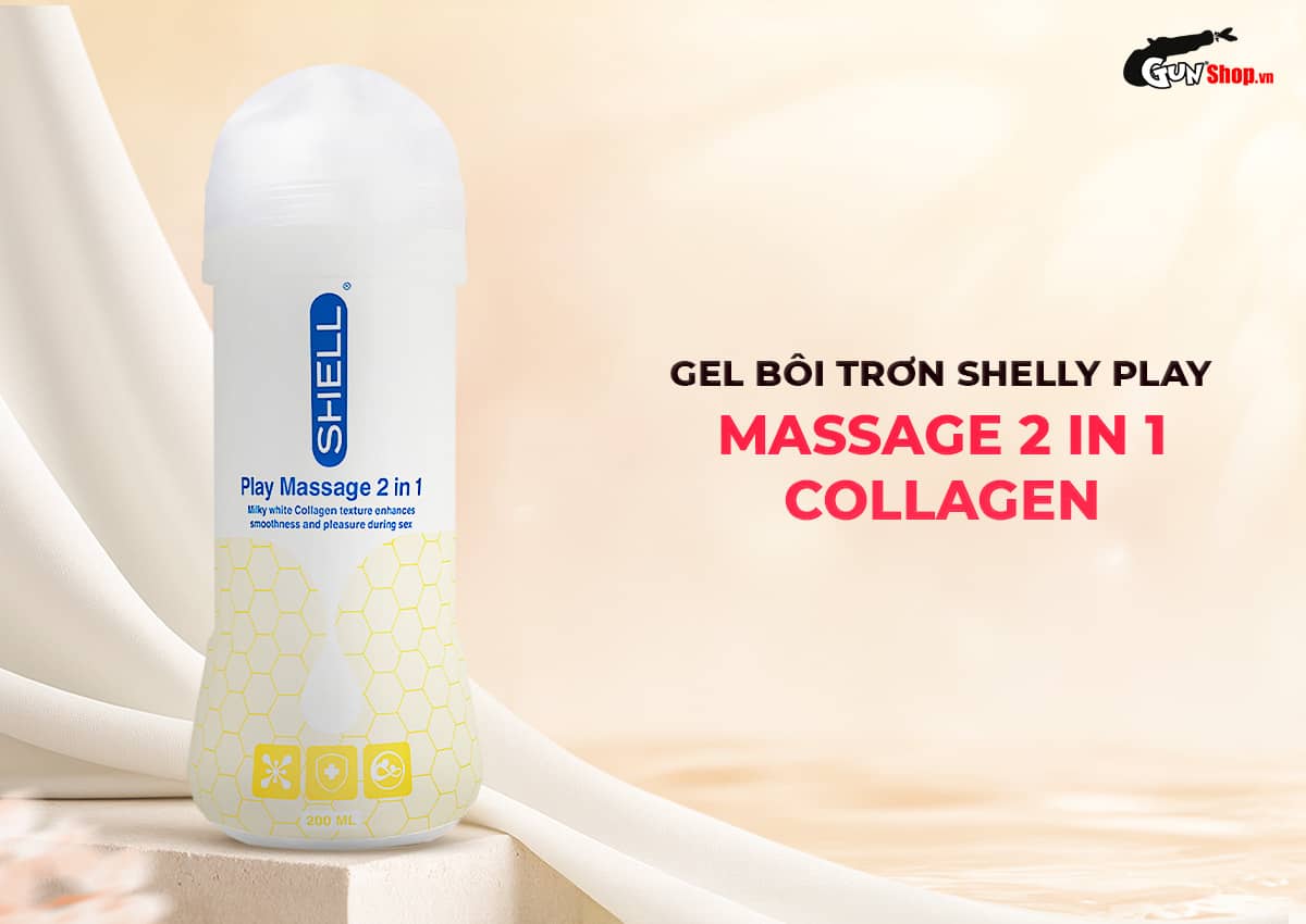 Gel Massage 2 in 1 Collagen Shell Play 200ml Dưỡng Da Mềm Mại