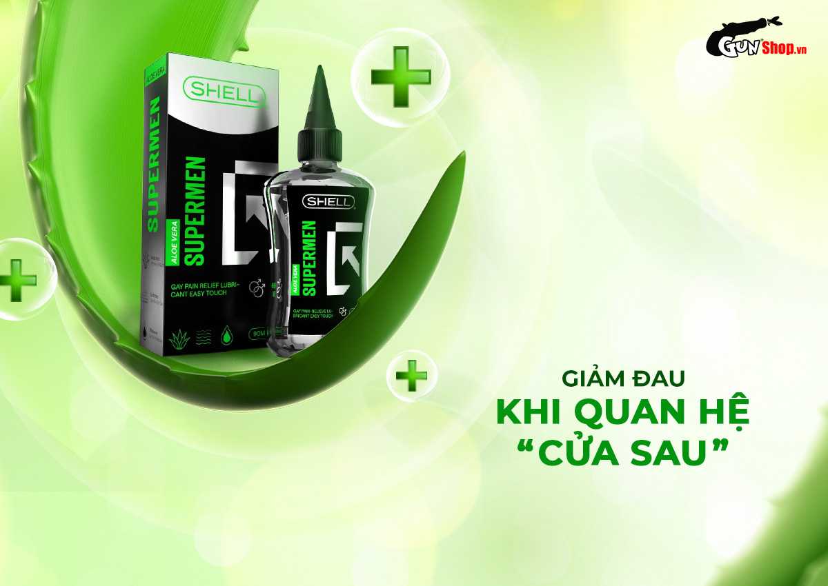Phân phối Gel bôi trơn hậu môn tinh chất lô hội Shell Supermen Aloe Vera - Chai 90ml chính hãng Phân phối Gel bôi trơn hậu môn tinh chất lô hội Shell Supermen Aloe Vera - Chai 90ml chính hãng