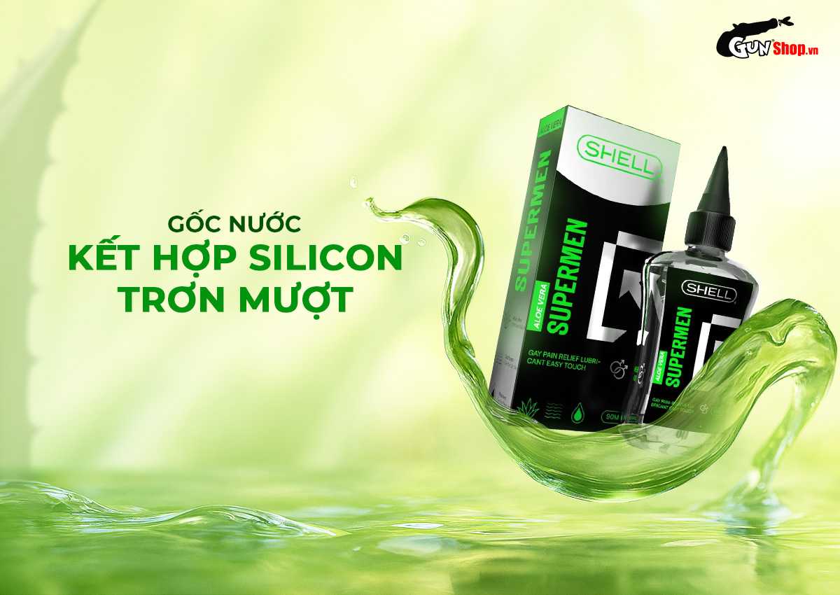 Phân phối Gel bôi trơn hậu môn tinh chất lô hội Shell Supermen Aloe Vera - Chai 90ml chính hãng Phân phối Gel bôi trơn hậu môn tinh chất lô hội Shell Supermen Aloe Vera - Chai 90ml chính hãng