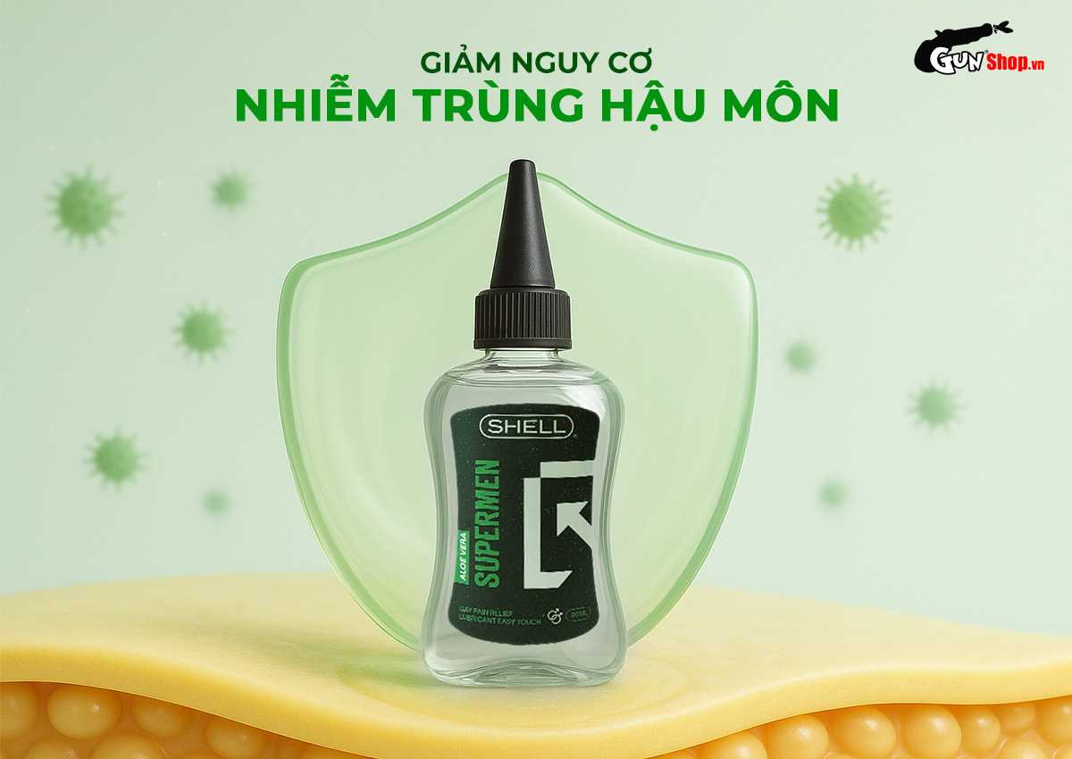 Phân phối Gel bôi trơn hậu môn tinh chất lô hội Shell Supermen Aloe Vera - Chai 90ml chính hãng Phân phối Gel bôi trơn hậu môn tinh chất lô hội Shell Supermen Aloe Vera - Chai 90ml chính hãng