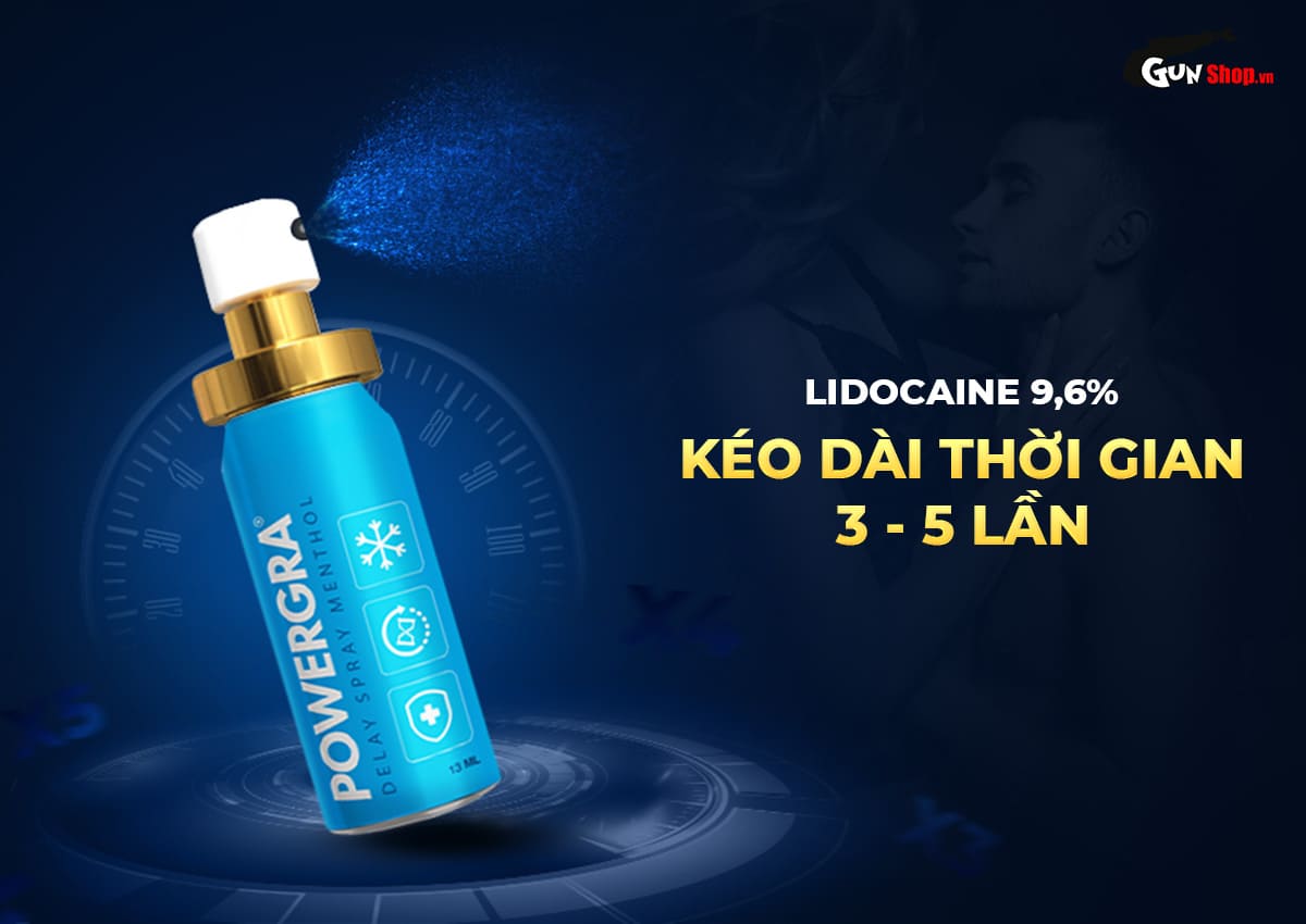 Powergra Delay Spray Menthol 13ml giúp kéo dài thời gian vượt trội Powergra Delay Spray Menthol 13ml giúp kéo dài thời gian vượt trội