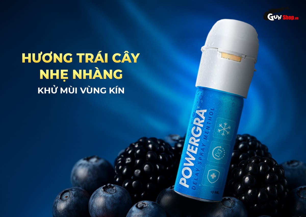 Powergra Delay Spray Menthol 13ml giúp kéo dài thời gian vượt trội Powergra Delay Spray Menthol 13ml giúp kéo dài thời gian vượt trội